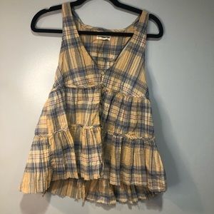Urban Outfitters Plaid Button Tank Top